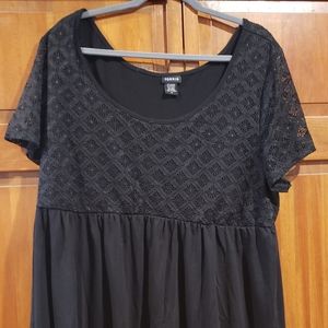 Torrid Size 3 Black Lace Babydoll Top